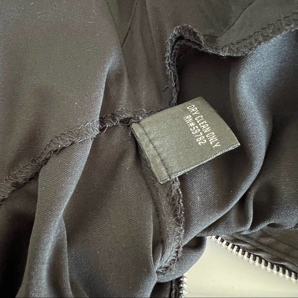 Hailey Adrianna Papell black satin dress zipper back cut out mini LBD ruched 7/8 - Picture 11 of 12